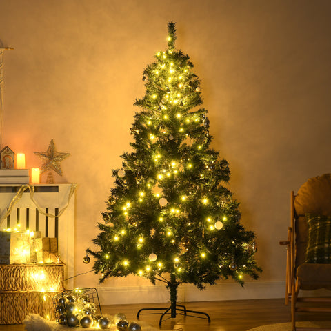 Árvore de Natal Artificial Árvore 180 cm com Suporte 745 ramas 200 Luzes LED