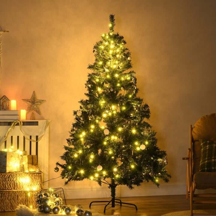 Árvore de Natal Artificial Árvore 180 cm com Suporte 745 ramas 200 Luzes LED