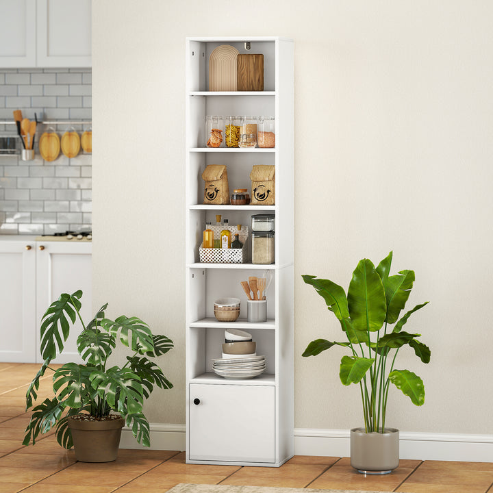 Estante de 7 Níveis Estante para Livros com Prateleiras Ajustáveis e Armário Estante Moderna para Sala de Estar Quarto Estúdio Escritório 40x30x180 cm Branco