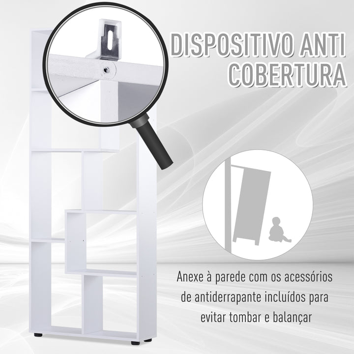 Estante Vertical Multifuncional com 8 Prateleiras Largas 70x24x178cm Branco