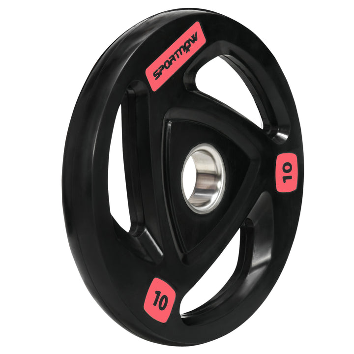 Conjunto de 2 Discos de Pesos Olimpicos 10kg Ferro Fundido Placas de Peso Revestido em Borracha com Orifício de 5cm para Treinamento Fitness em Ginásio Casa Ø32x4cm Preto