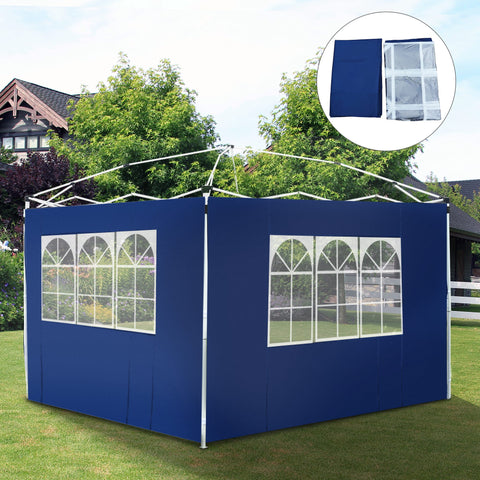 2 Paredes laterais com janelas para tenda para pavilhão - Cor azul - Oxford - 3x2 m