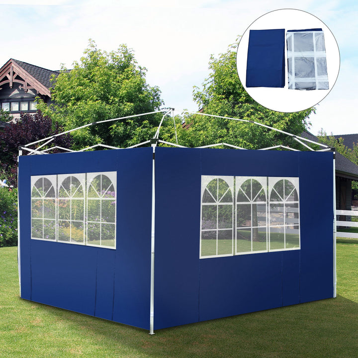 2 Paredes laterais com janelas para tenda para pavilhão - Cor azul - Oxford - 3x2 m