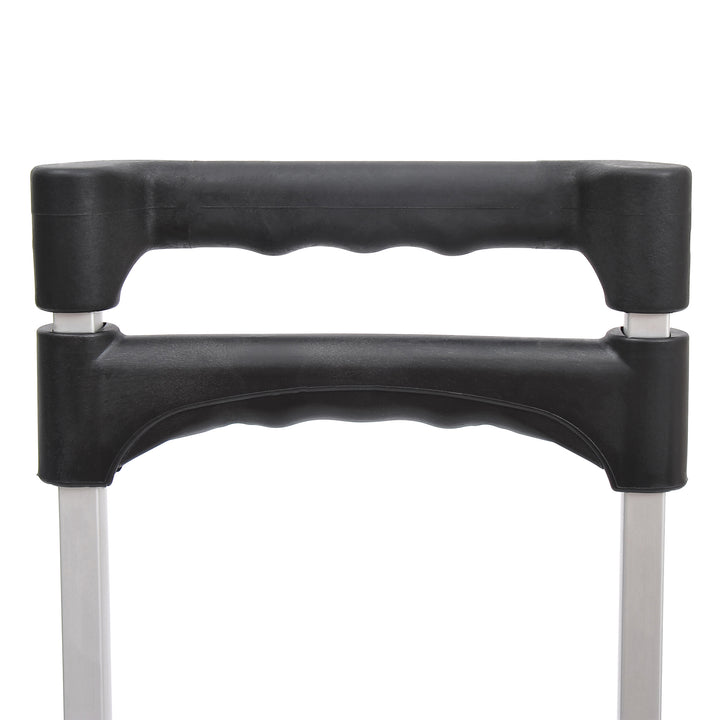 Carrinho de mão dobrável de alumínio Altura ajustável de 3 níveis Fácil transporte Carga 70 kg 41x38,5x100 cm Preto e cinza