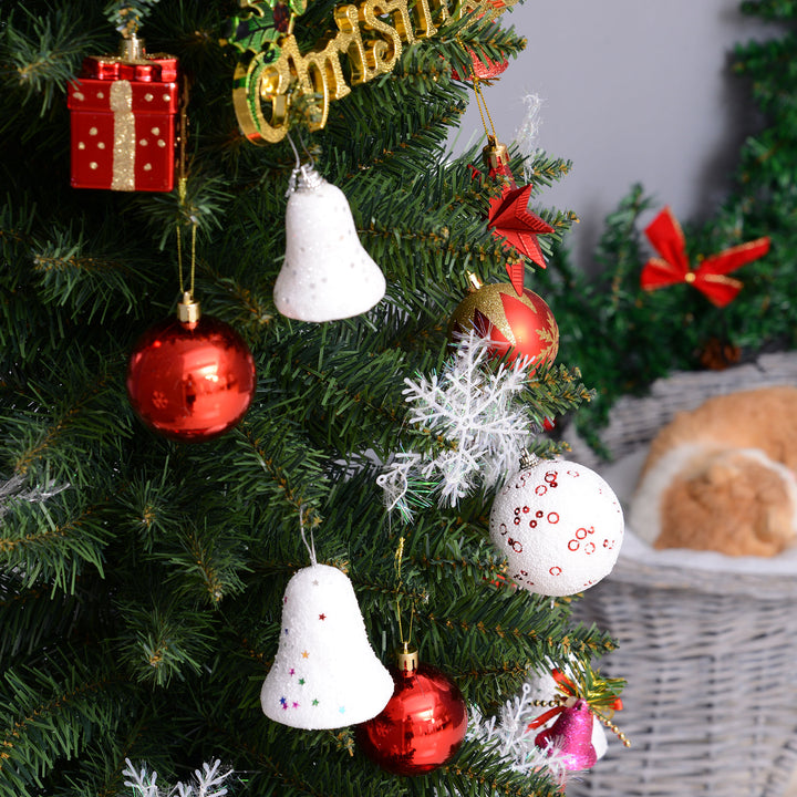 Árvore de Natal Artificial 210cm Ignífugo com 499 Pontas de Ramo PVC e Suporte de Metal Decoração de Natal para Interiores Fácil de Montar Verde