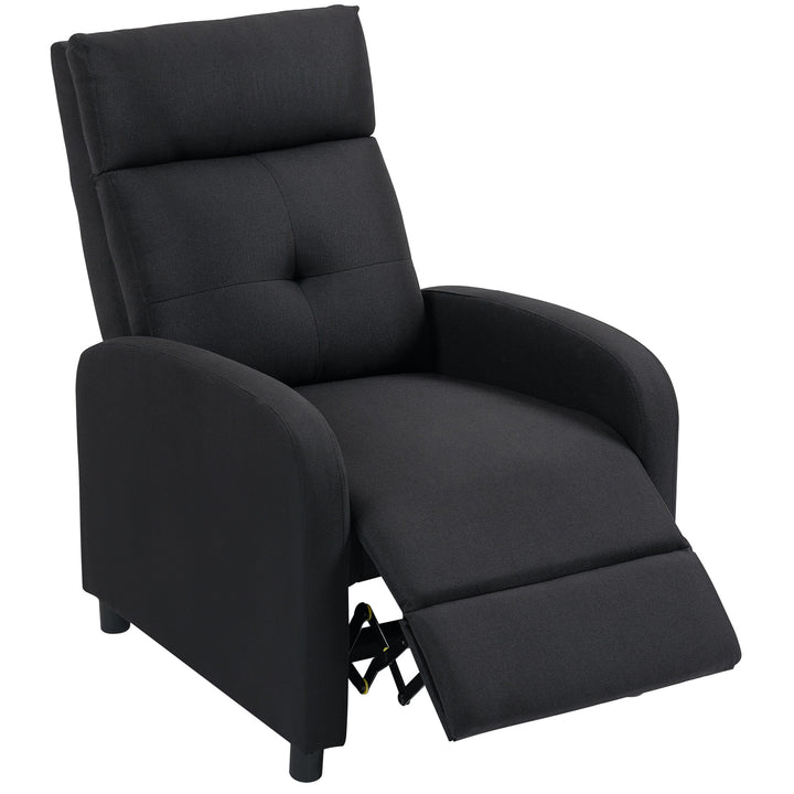 Poltrona Relax Reclinável até 155° Poltrona Reclinável Manual Estofado em Tecido Carga Máxima 150 kg para Pessoas com Altura Inferior 195 cm 67x87x98 cm Preto