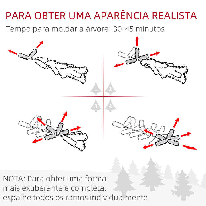 Árvore de natal Ø115x180cm Artificial Árvores Decoração de Natal com 1492 Ramos de Apoio em Metal