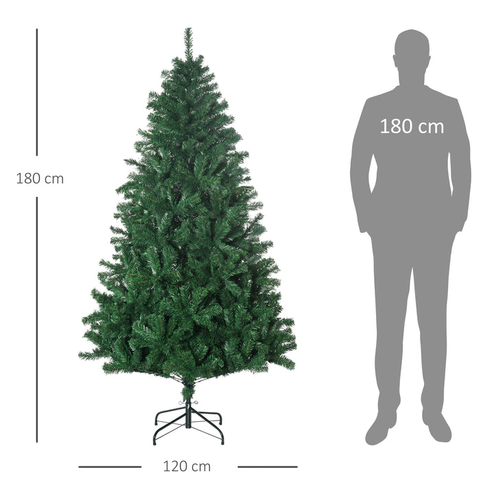 Árvore de natal Ø115x180cm Artificial Árvores Decoração de Natal com 1492 Ramos de Apoio em Metal