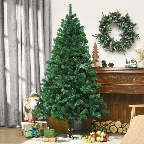 Árvore de natal Ø115x180cm Artificial Árvores Decoração de Natal com 1492 Ramos de Apoio em Metal