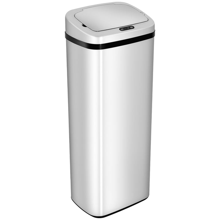 Caixote do Lixo Inteligente de 50L resistente à água abertura automática – Cor: Prata – Aço Inoxidável – 33x25x84 cm