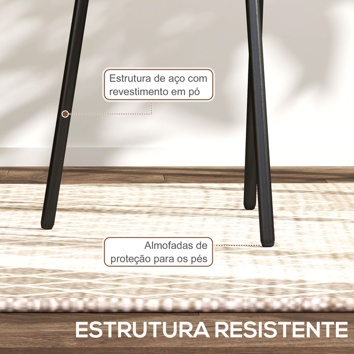 Conjunto de 2 Cadeiras de Sala de Jantar Cadeiras de Cozinha com Encosto em Vime Sintético e Estrutura de Aço para Sala de Jantar 44x54x87 cm Verde Escuro e Preto