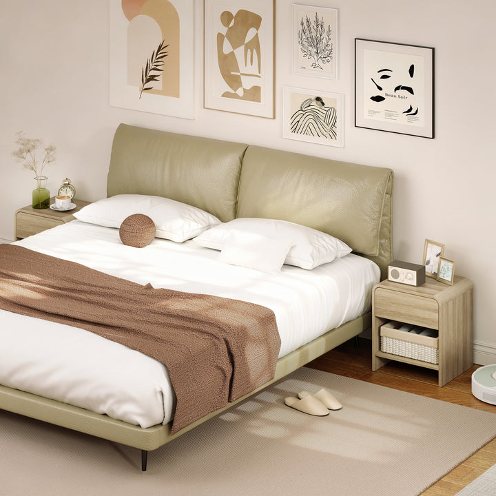 Conjunto de 2 Mesas de Cabeceira Nórdicas com Cantos Arredondados Gaveta e Prateleira Aberta Mesa Auxiliar para Sala Quarto 40x35x45 cm Madeira