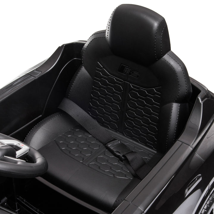 Carro Elétrico Infantil acima de 3 anos Licença Audi RS Q8 com Bateria 6V Controle a Distância Música MP3 Buzina e Luzes Velocidade Máx. 3km/h 101x62x51cm Preto