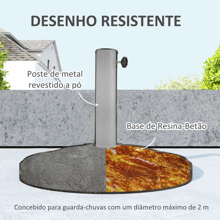 Base para Chapéu de Sol Redonda Suporte para Chapéu de Sol Base para Chapéu de Sol Preenchível com Cimento Peso 12 kg para Jardim Varanda Ø46x33 cm Bronze