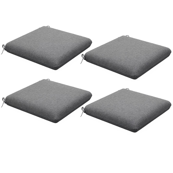 Conjunto de Almofadas para Cadeiras 47x47x7 cm Conjunto de 4 Peças Almofadas para Cadeiras de Jardim Impermeáveis e com Proteção UV 50+ para Interior e Exterior Cinza
