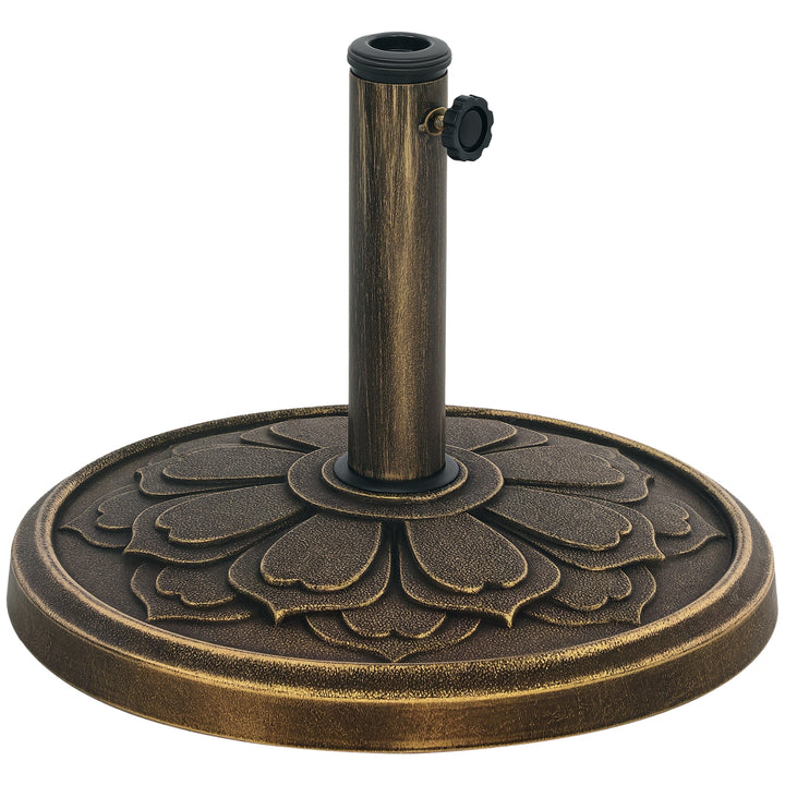 Base para Chapéu de Sol Redonda Suporte para Chapéu de Sol Base para Chapéu de Sol Preenchível com Cimento Peso 12 kg para Jardim Varanda Ø46x33 cm Bronze