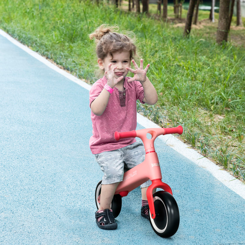 Bicicleta sem Pedais para Crianças de 18-36 Meses Bicicleta de Equilíbrio com Assento Ajustável em Altura Suporta 25 kg 67,5x32x44 cm Rosa