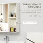 Armário de Casa de Banho com Espelho Armário com Espelho para Casa de Banho Móvel para Casa de Banho Estilo Moderno 63x15x65 cm Branco