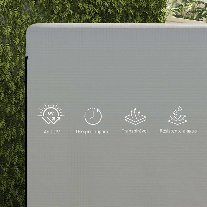 Capa Protetora para Baloiço de Jardim de 3 Lugares 215x155x150 cm Impermeável com Fecho de Correr Cobertura para Móveis de Exterior Cinzento Claro
