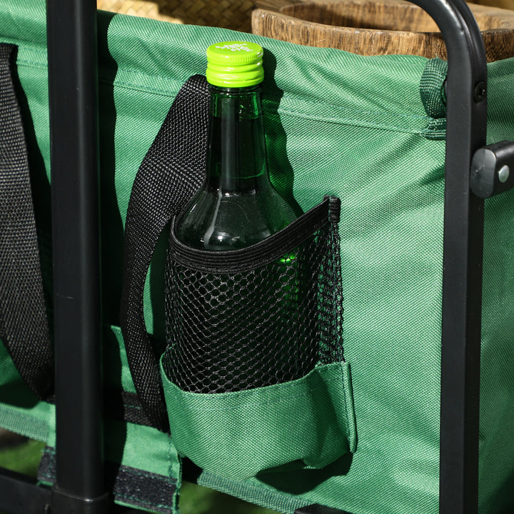 Carrinho de praia multiuso dobrável em 360º asa telescopica 84x40x79,5 cm verde