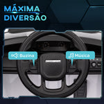 Carro Elétrico para Crianças acima de 3 Anos com Licença Land Rover Discovery Sport Carro Elétrico Infantil com Bateria 12V Controlo Remoto Faróis Buzina e Música 106x65,5x51 cm Branco