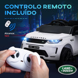 Carro Elétrico para Crianças acima de 3 Anos com Licença Land Rover Discovery Sport Carro Elétrico Infantil com Bateria 12V Controlo Remoto Faróis Buzina e Música 106x65,5x51 cm Branco