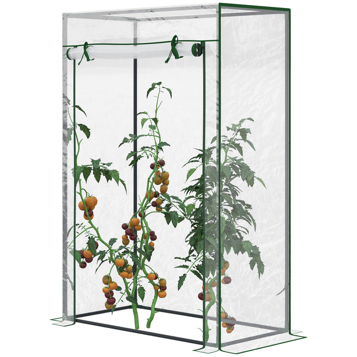Estufa com Porta Enrolável e Estrutura de Aço Estufa de Jardim Varanda Pátio para Cultivo de Plantas 100x50x150 cm Transparente