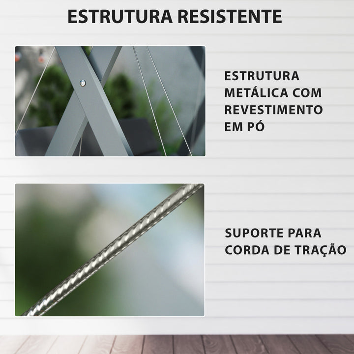 Baloiço de Jardim de 2 Lugares Baloiço de Exterior Convertível em Cama com Toldo Ajustável Proteção UV30+ e Almofadas Carga 220 kg 142x130x168 cm Cinzento Escuro