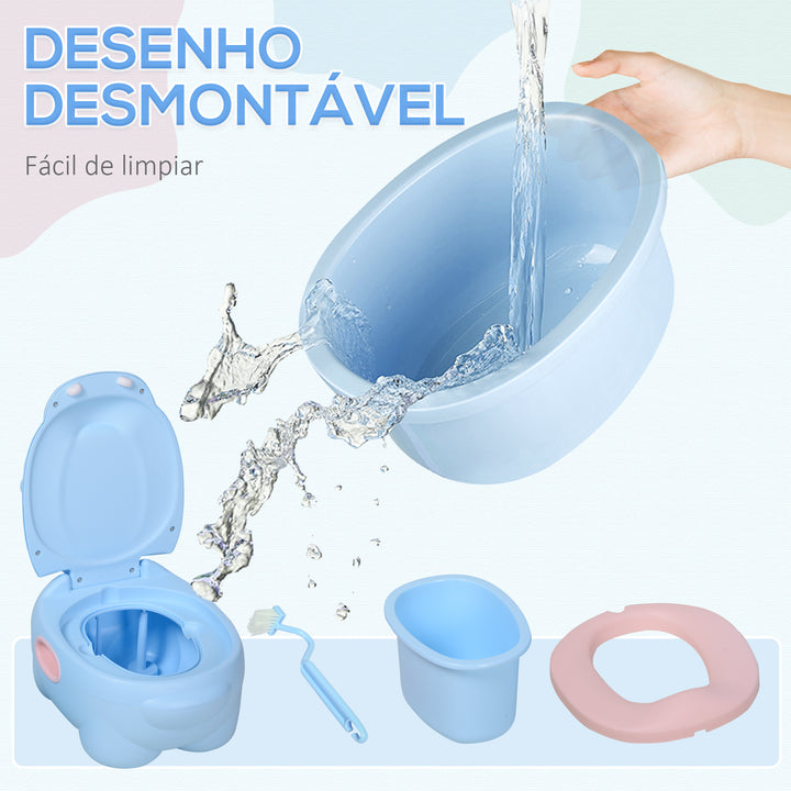 Bacio infantil penico para bebê removível em forma de hipopótamo com alças 40x30x23cm Carga 25kg Azul