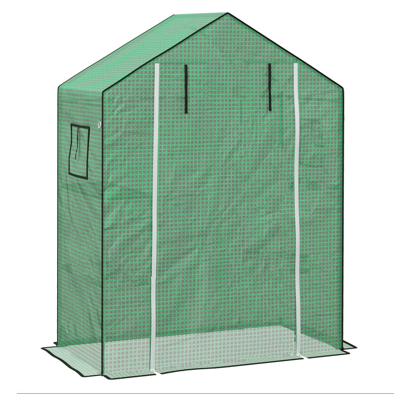 Cobertura para Estufa 140x73x190 cm Cobertura de Substituição para Estufa com Janela, Porta com Fecho Éclair, Anti-UV, Proteção de Plantas para Jardim, Verde