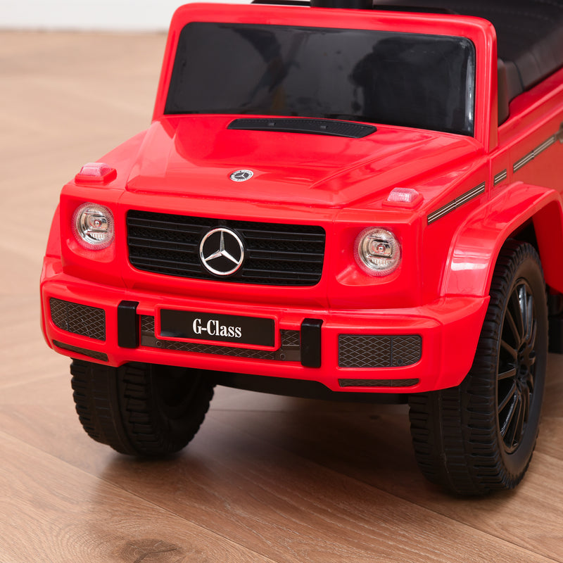 Carro de Passeio Carro Andador para Crianças acima de 12 Meses Mercedes G350 com Buzina Capô Removível Encosto e Suporte de Proteção 85,5x40,5x95 cm Vermelho