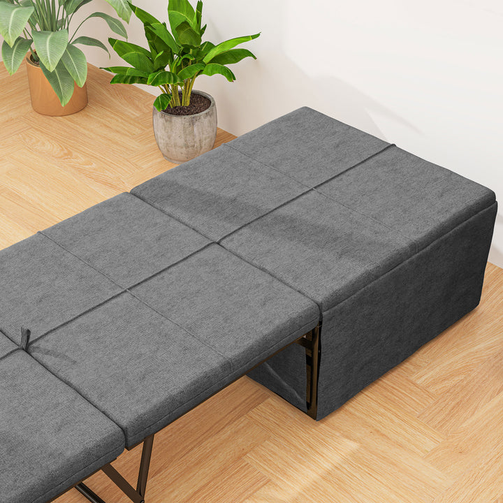 Cama Dobrável 68x180 cm com Colchão de Espuma Cama Dobrável para Convidados com Capa de Proteção Cama de Convidados Carga 120 kg Cinza