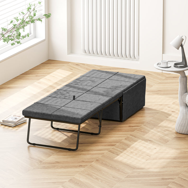 Cama Dobrável 68x180 cm com Colchão de Espuma Cama Dobrável para Convidados com Capa de Proteção Cama de Convidados Carga 120 kg Cinza