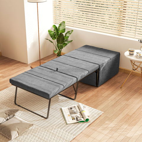 Cama Dobrável 68x180 cm com Colchão de Espuma Cama Dobrável para Convidados com Capa de Proteção Cama de Convidados Carga 120 kg Cinza