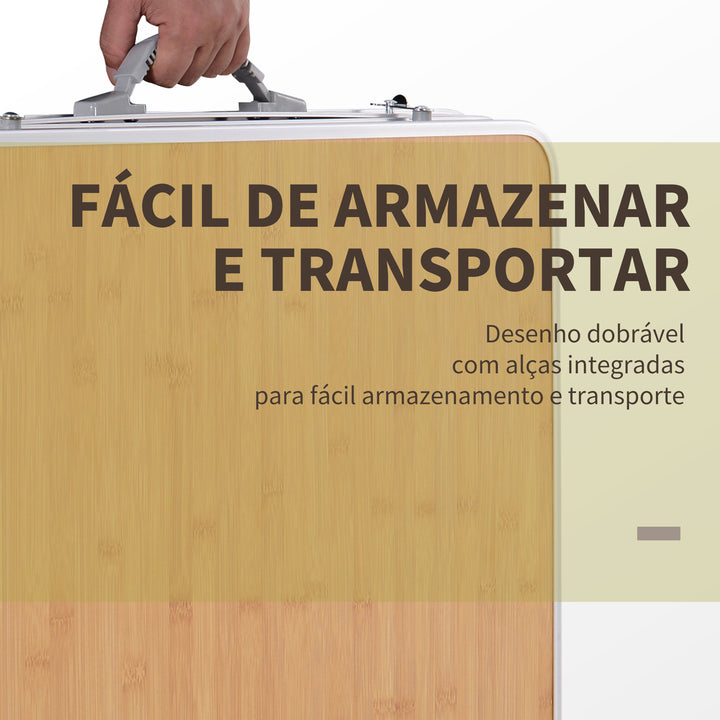 Mesa de piquenique dobrável Mesa de campismo com lâmina dobrável Estrutura leve