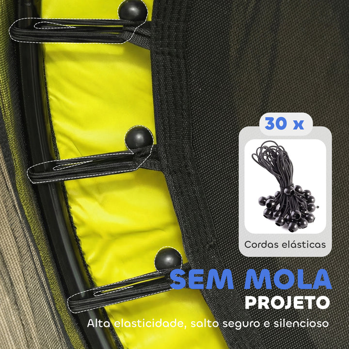 Cama Elástica Infantil Ø140 cm, Trampolim para Crianças dos 3-10 Anos com Rede de Segurança e Estrutura de Aço, Suporta até 50 kg, para Interior e Exterior, Amarelo