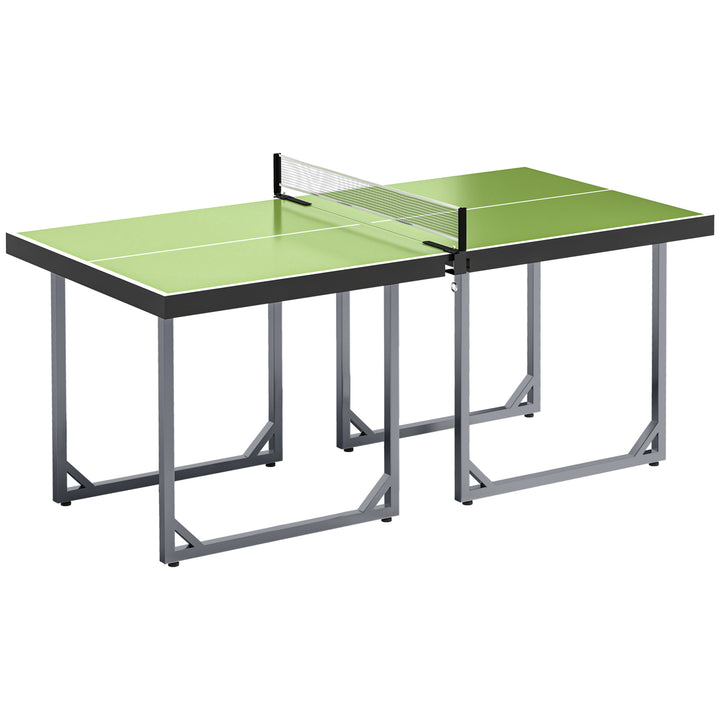 Mesa de Ping Pong Dobrável Mesa de Ping Pong Profissional com Rede e Estrutura de Aço para Interior e Exterior 182x91x76 cm Verde
