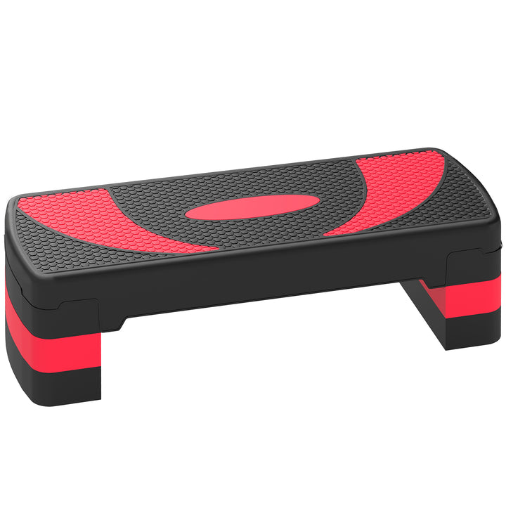 Step para Exercício Aeróbico Plataforma Step com Altura Ajustável em 3 Níveis com Carga Máxima 150kg para Exercício em Academia Casa 80x31x10-20 cm Vermelho e Preto