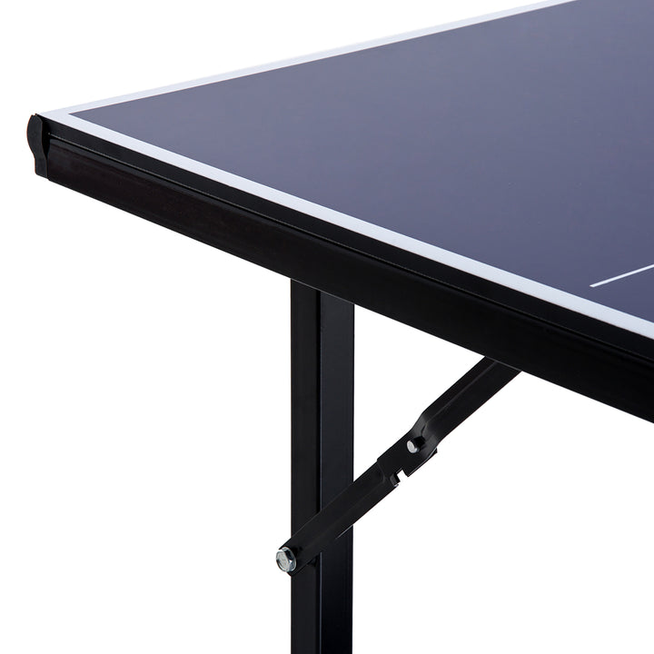 Mesa de Ping Pong Dobrável Mesa de Ping Pong Profissional com Rede e Estrutura de Aço para Interior e Exterior 182x91x76 cm Azul