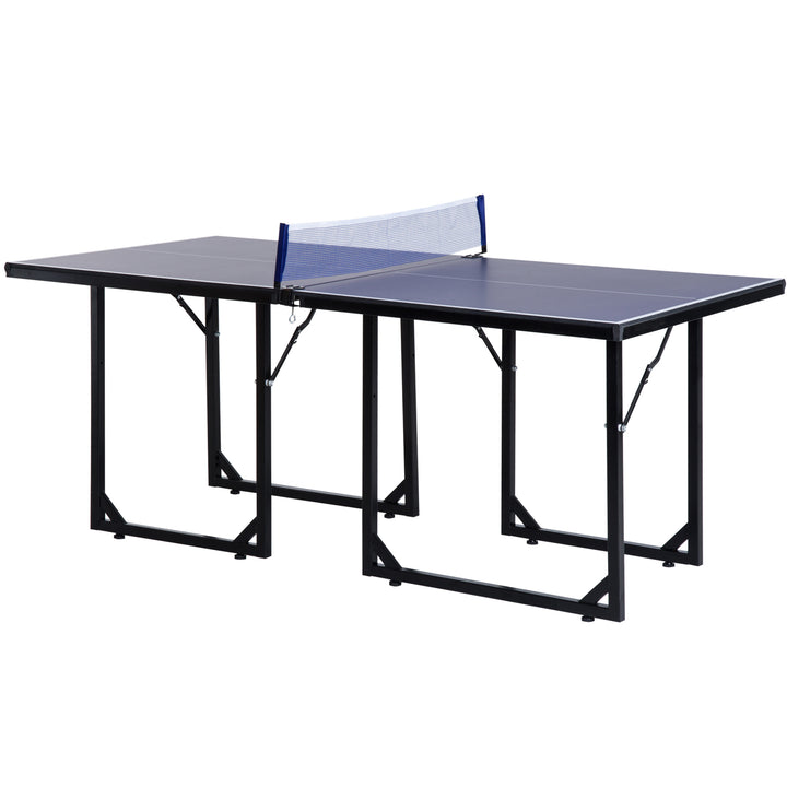 Mesa de Ping Pong Dobrável Mesa de Ping Pong Profissional com Rede e Estrutura de Aço para Interior e Exterior 182x91x76 cm Azul