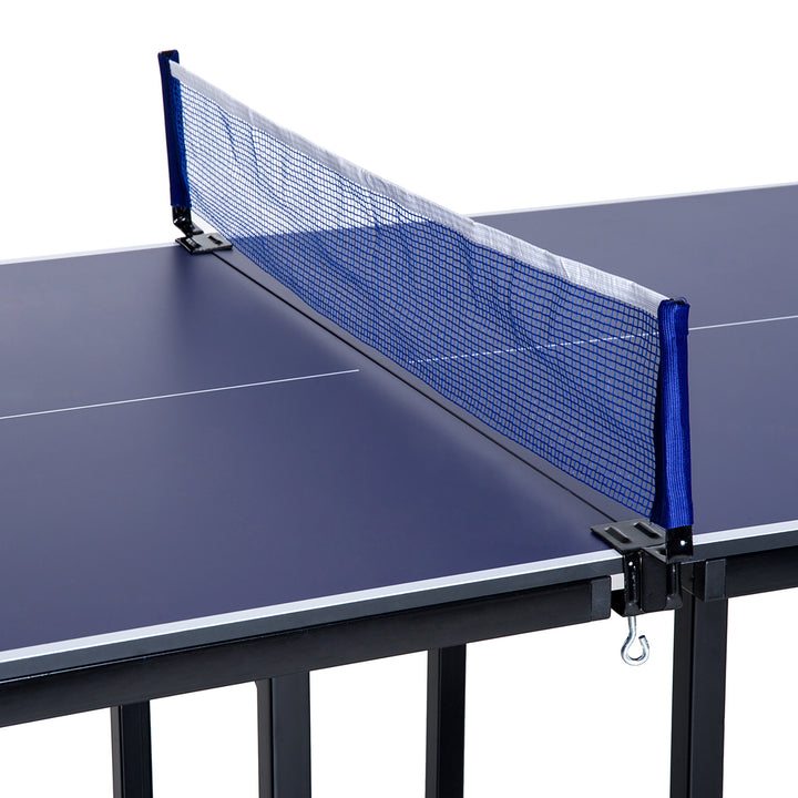 Mesa de Ping Pong Dobrável Mesa de Ping Pong Profissional com Rede e Estrutura de Aço para Interior e Exterior 182x91x76 cm Azul