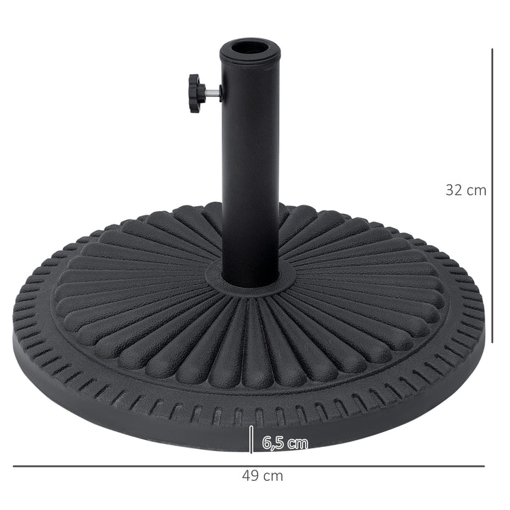 Base de guarda-sol para postes de diferentes diâmetros preto