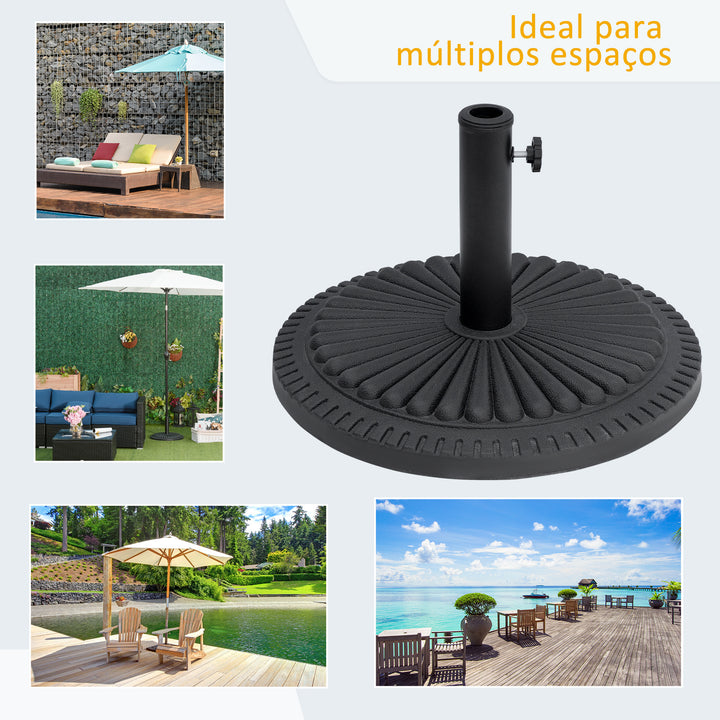 Base de guarda-sol para postes de diferentes diâmetros preto