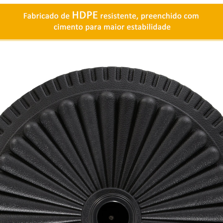 Base de guarda-sol para postes de diferentes diâmetros preto