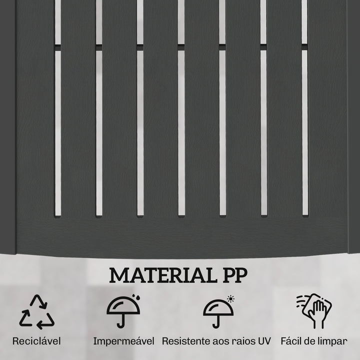 Conjunto de 2 Espreguiçadeiras de Jardim Espreguiçadeiras Reclináveis de Plástico PP com Bandeja Lateral Encosto Ajustável em 5 Posições Resistentes às Intempéries para Praia e Piscina Cinzento