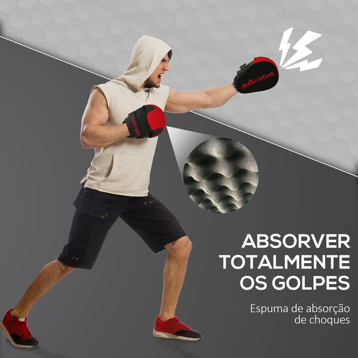 Plastrons de Boxeo Paos de Muay Thai MMA para Treino de Boxeo Boxing Karate Taekwondo Artes Marciais 24x19x4 cm Vermelho