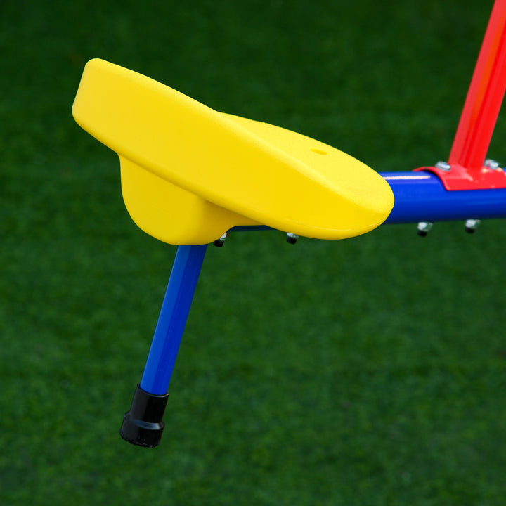 Balanço giratória 360º para crianças acima de 3 anos com base de 4 hastes, postes de parada e alças de fácil aderência Jardim Pátio 182x77x43 cm Multicolor