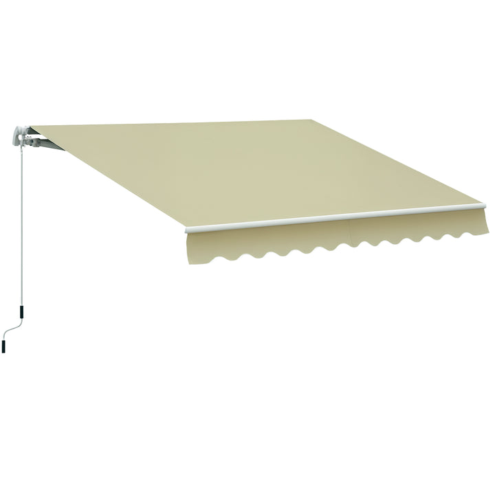 Toldo Exterior Manual 2,95x2,5m em Alumínio Dobrável com Ângulo e Manivela Ajustáveis para Varanda Terraço e Jardim Creme
