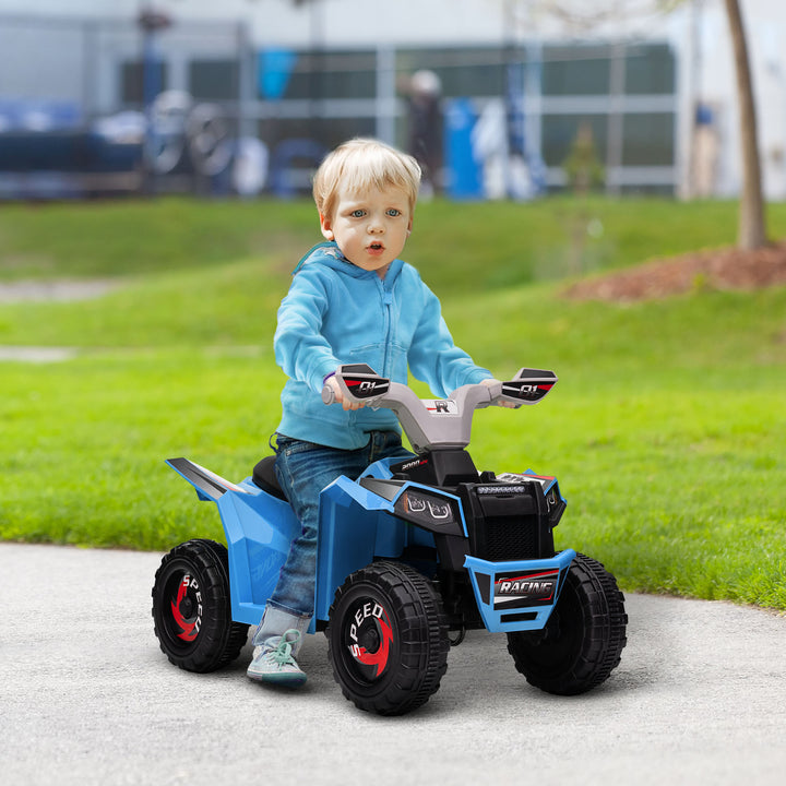 Quadriciclo Elétrico para Crianças 18-36 Meses Veículo Elétrico a Bateria de 6V com Velocidade 2,5 km/h Avanço e Marcha Atrás 70x41,5x48,5 cm Azul