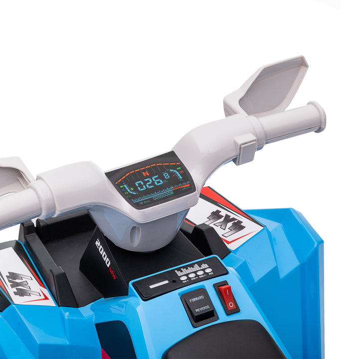 Quadriciclo Elétrico para Crianças 18-36 Meses Veículo Elétrico a Bateria de 6V com Velocidade 2,5 km/h Avanço e Marcha Atrás 70x41,5x48,5 cm Azul
